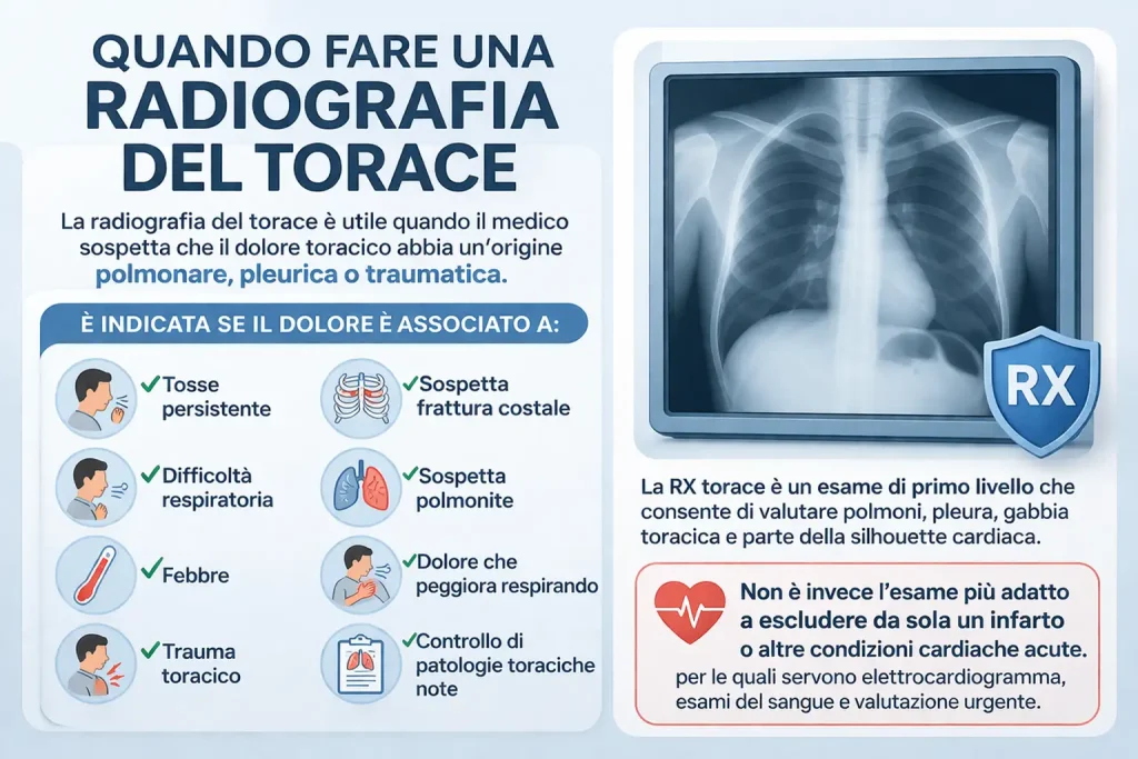 Infografica che descrive quando fare una rx torarica