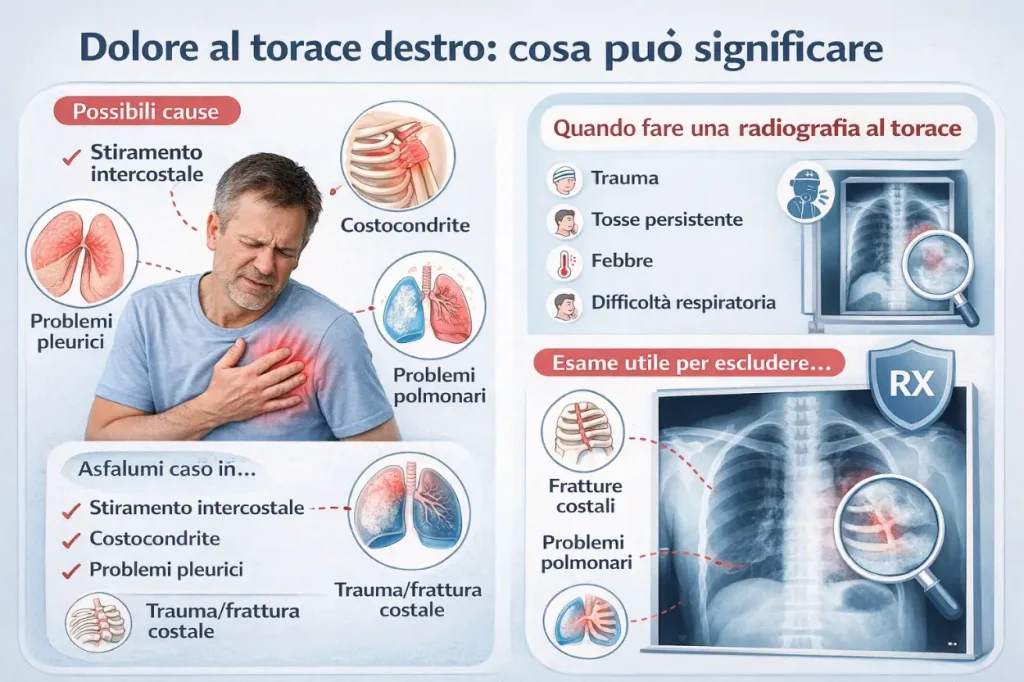 Infografica: Cause del dolore toracico destro
